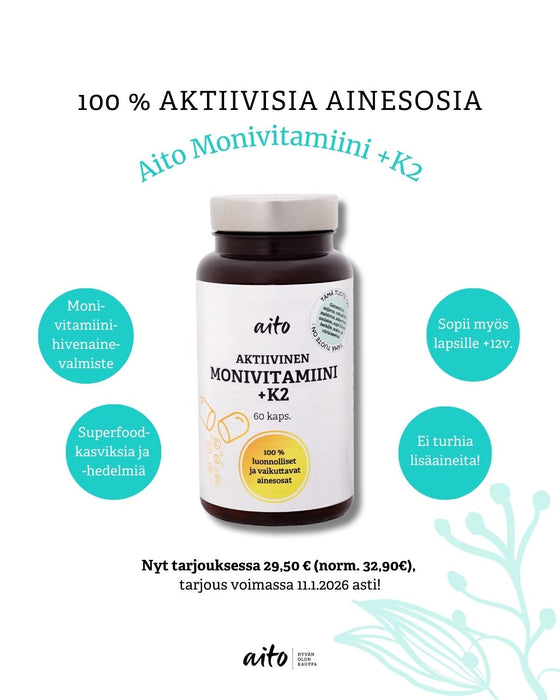 Aito Aktiivinen Monivitamiini + K2 60 kaps
