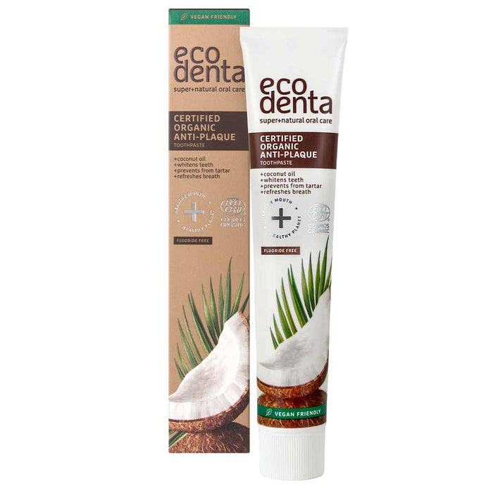 Ecodenta Anti-Plaque Toothpaste Luomu Kookoshammastahna 75ml