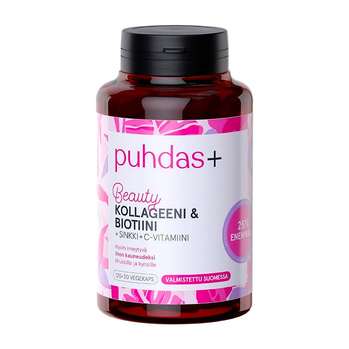 Puhdas+ Beauty Kollageeni & biotiini 120+30 vegecaps