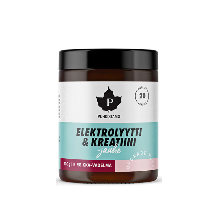 Elektrolyytti & Kreatiini -jauhe Kirsikka-Vadelma 100 g - Puhdistamo