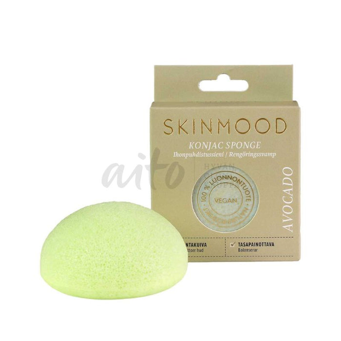 SkinMood® Konjac Sponge avocado - seka- ja pintakuivalla iholle