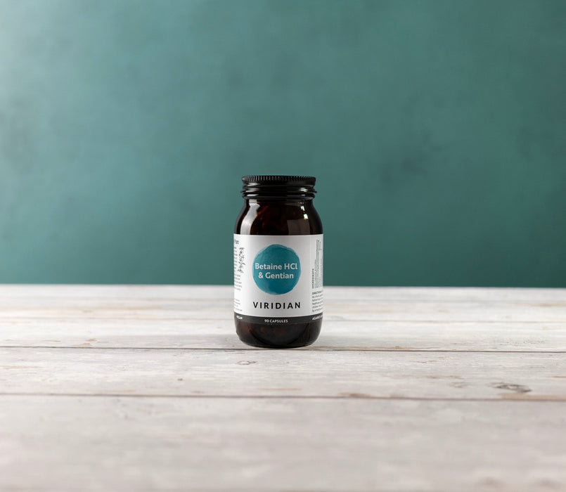 Viridian Betaine HCI with Gentian Root 650 mg 90 kaps