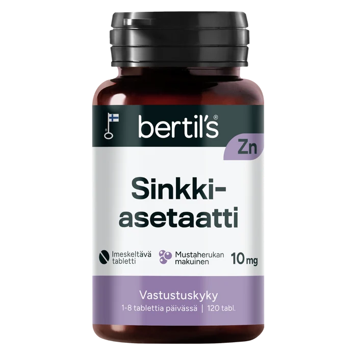 Bertil's Sinkkiasetaatti imeskelytabletti 120 tabl