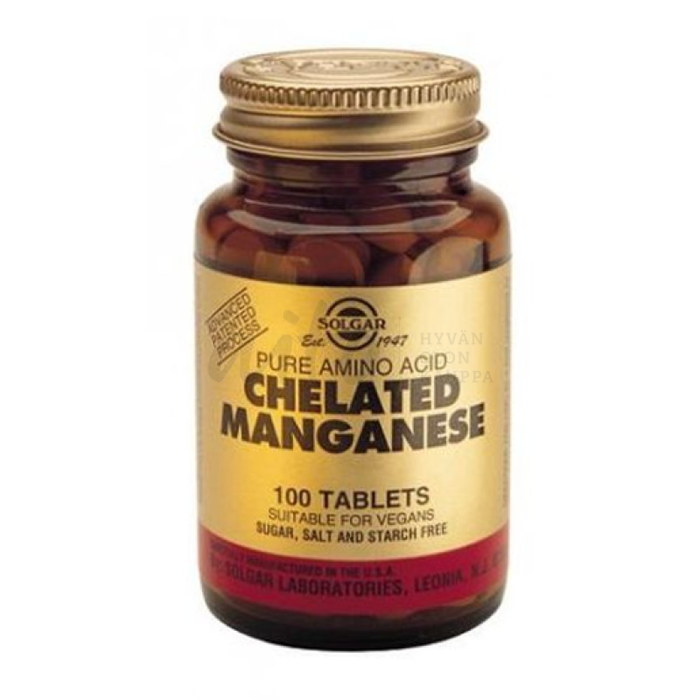 Chelated Manganese (Mangaanikelaatti) 100 Tabl - Solgar Misc