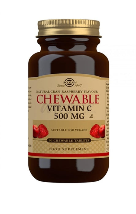 Purutabletti C-Vitamiini 500 Mg (Karpalo/vadelma) 90 Tabl - Solgar Misc