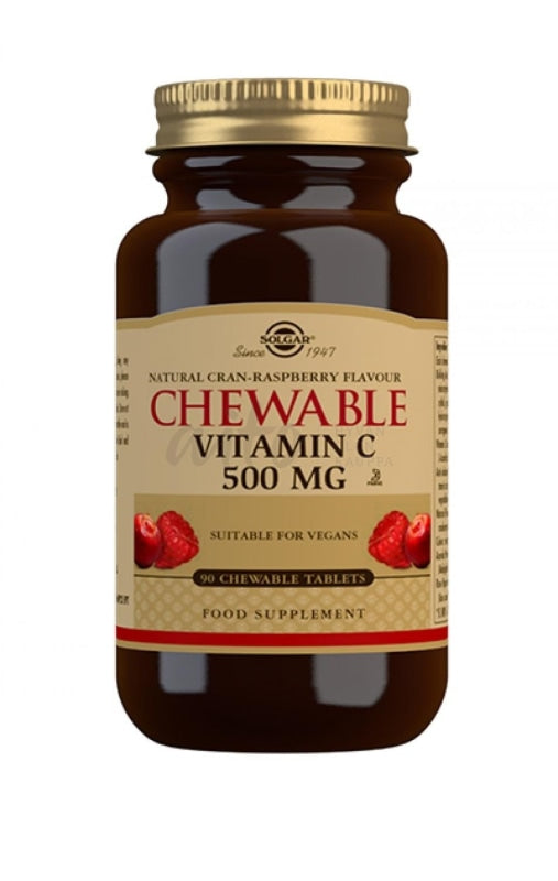 Purutabletti C-Vitamiini 500 Mg (Karpalo/vadelma) 90 Tabl - Solgar Misc